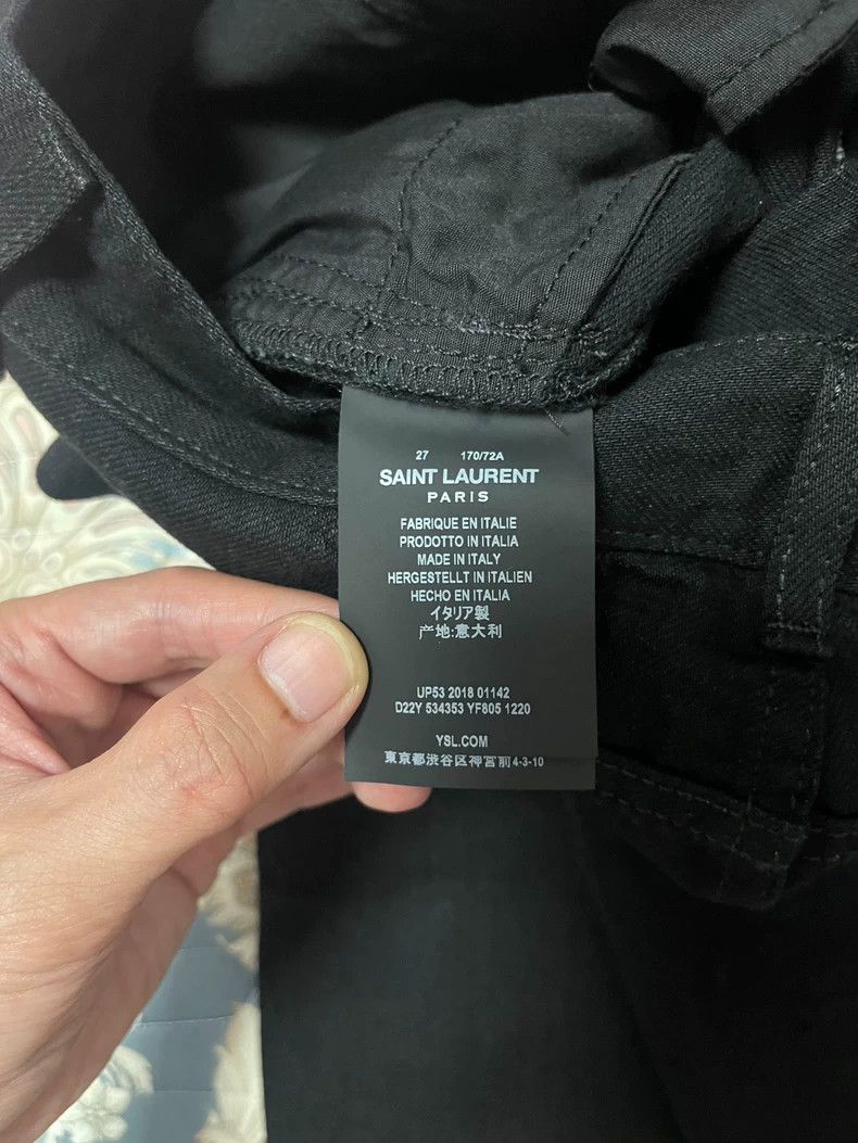 Saint Laurent Paris Saint Laurent Slim Fit Black Denim Jeans Size US 27 - 6 Thumbnail