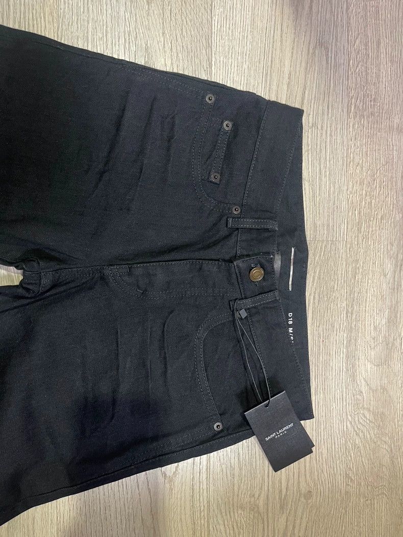 Saint Laurent Paris Saint Laurent Slim Fit Black Denim Jeans Size US 27 - 3 Thumbnail