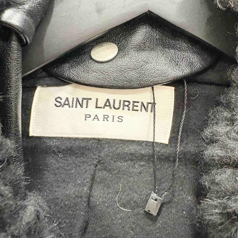 Yves Saint Laurent YSL Wool Shearling Leather Short Hooded Coat Size US L / EU 52-54 / 3 - 3 Thumbnail