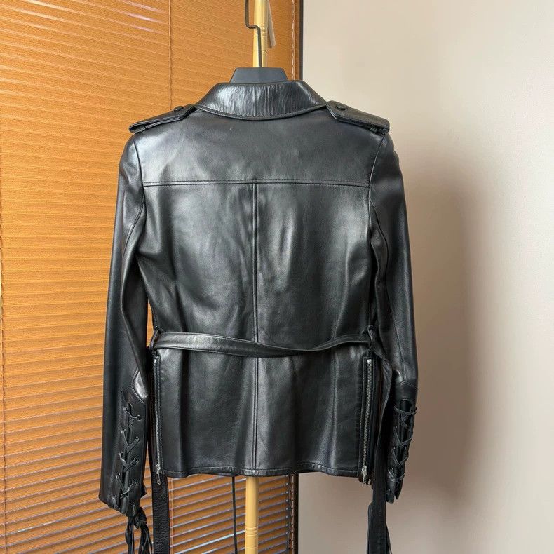 Yves Saint Laurent YSL Black Leather Jacket Coat Size US XS / EU 42 / 0 - 2 Thumbnail