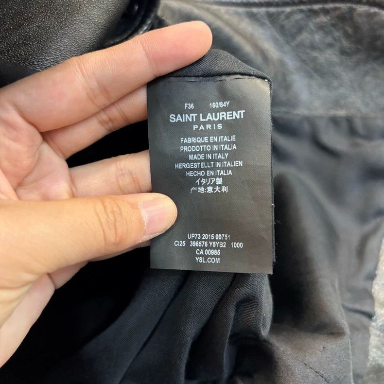Yves Saint Laurent YSL Black Leather Jacket Size US XS / EU 42 / 0 - 4 Thumbnail