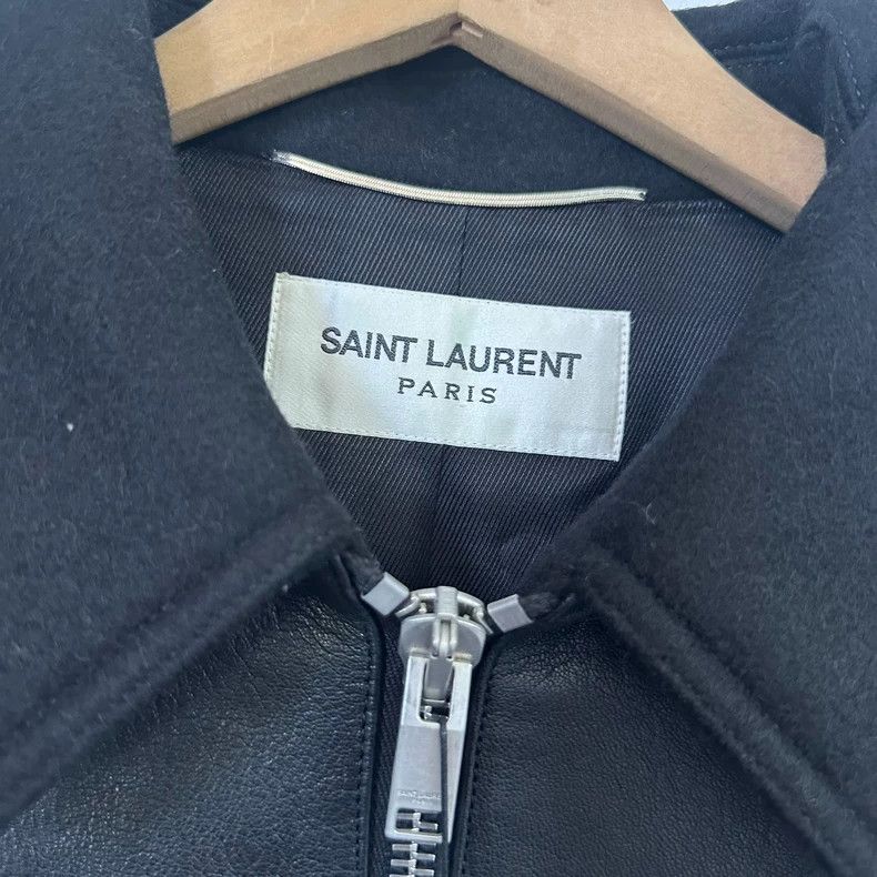 Hedi Slimane Saint Laurent Wool Leather Trim Jacket Size US M / EU 48-50 / 2 - 5 Thumbnail
