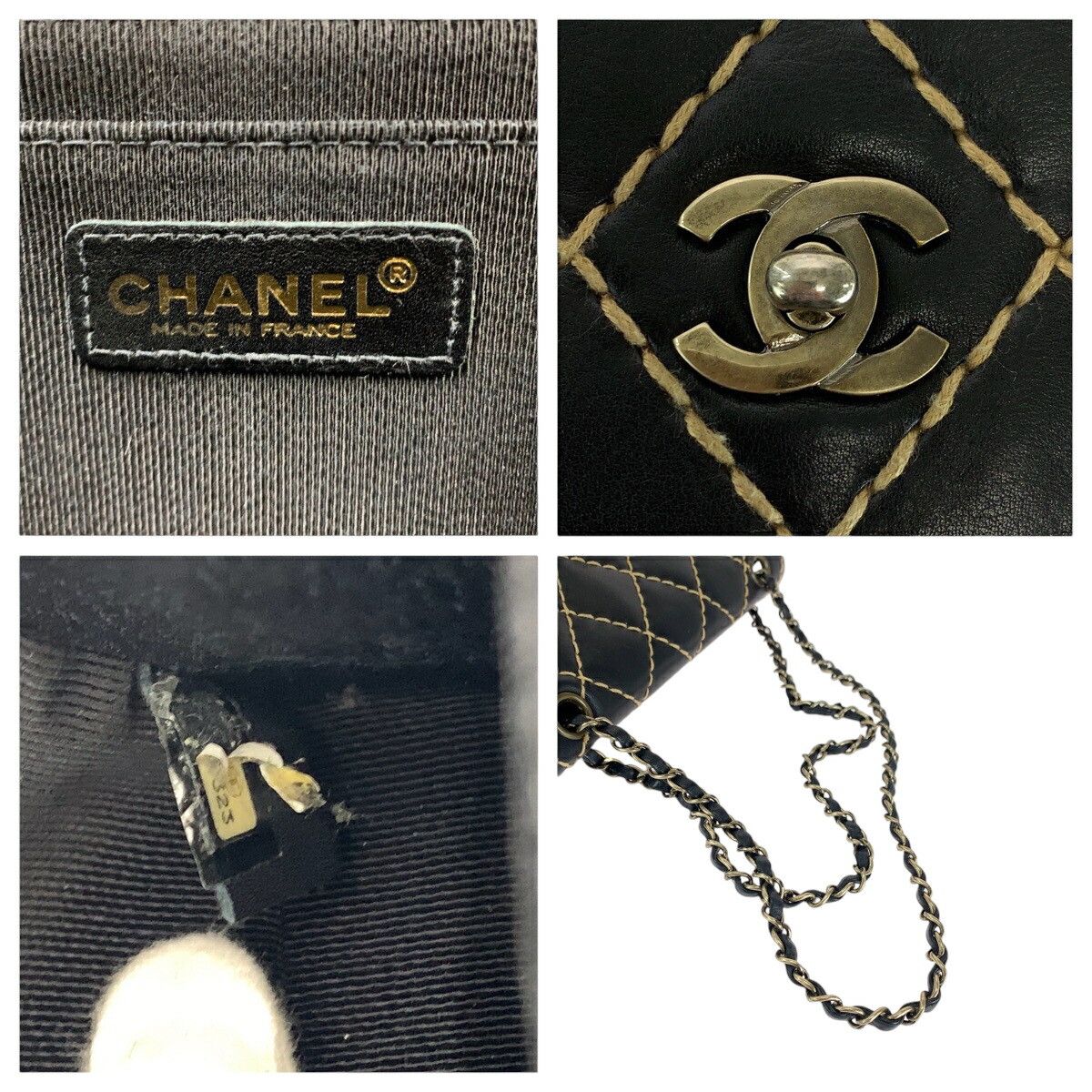 Chanel Chanel Chanel Coco Mark Wild Stitch Lambskin Shoulder Bag Leather Shoulder Bag Size ONE SIZE - 4 Thumbnail