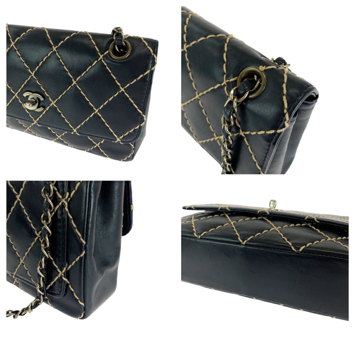 Chanel Chanel Chanel Coco Mark Wild Stitch Lambskin Shoulder Bag Leather Shoulder Bag Size ONE SIZE - 5 Thumbnail