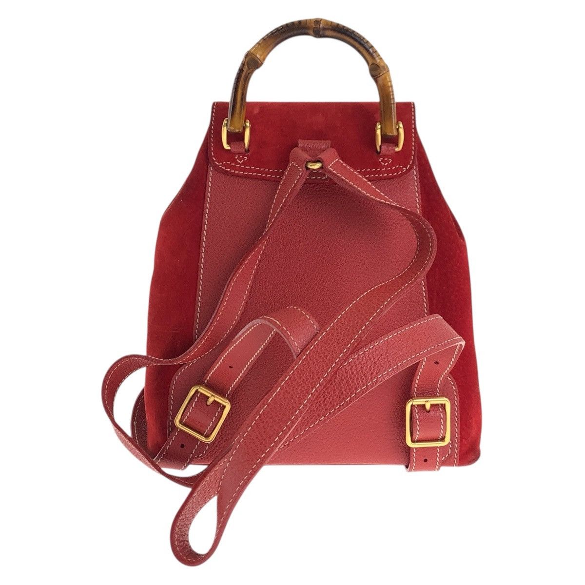 Gucci Gucci Gucci Bamboo Suede/Leather Backpack Suede Backpack 00320340030 DUTY FREE for USA Size ONE SIZE - 2 Thumbnail