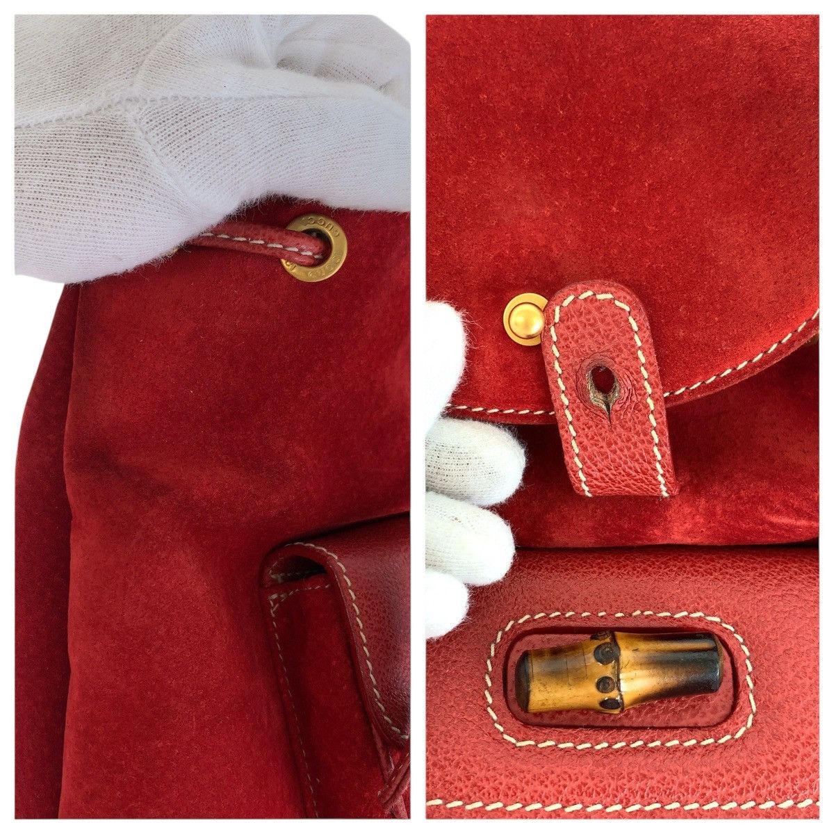 Gucci Gucci Gucci Bamboo Suede/Leather Backpack Suede Backpack 00320340030 DUTY FREE for USA Size ONE SIZE - 5 Thumbnail