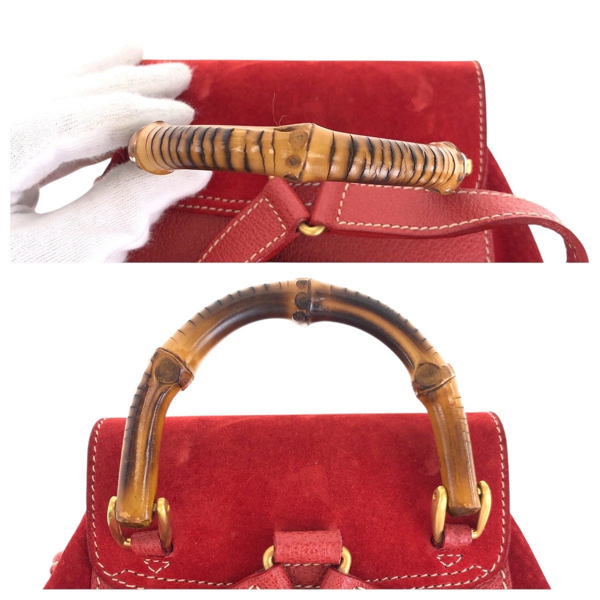 Gucci Gucci Gucci Bamboo Suede/Leather Backpack Suede Backpack 00320340030 DUTY FREE for USA Size ONE SIZE - 6 Thumbnail