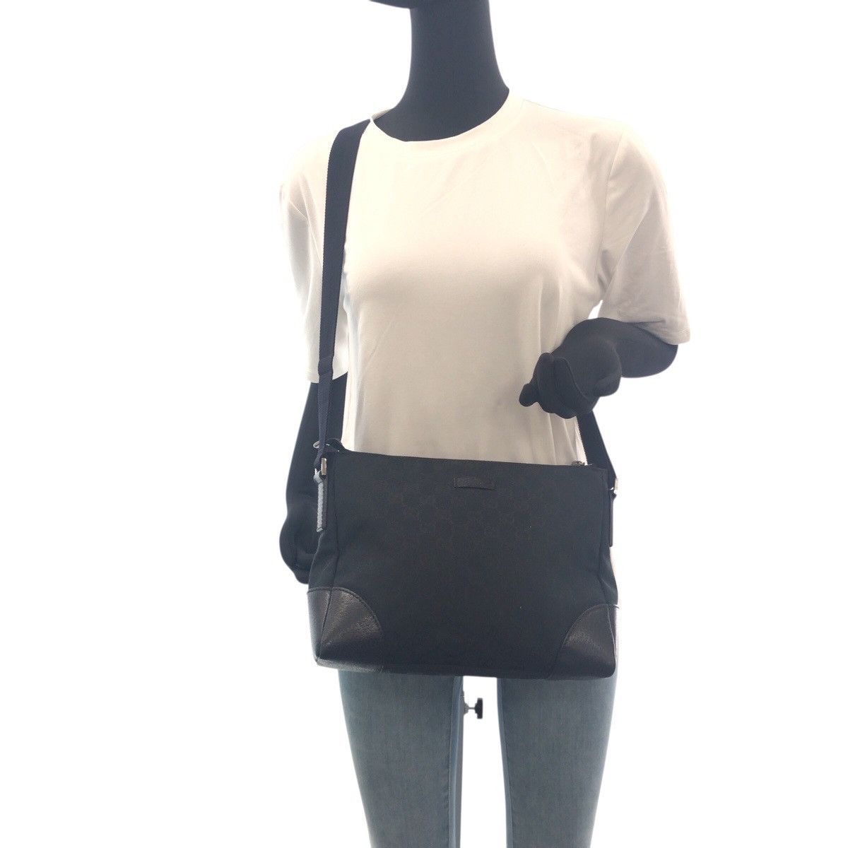 Gucci Gucci Gucci GG Canvas Leather Shoulder Bag Canvas Shoulder Bag 114273 DUTY FREE for USA Size ONE SIZE - 6 Thumbnail