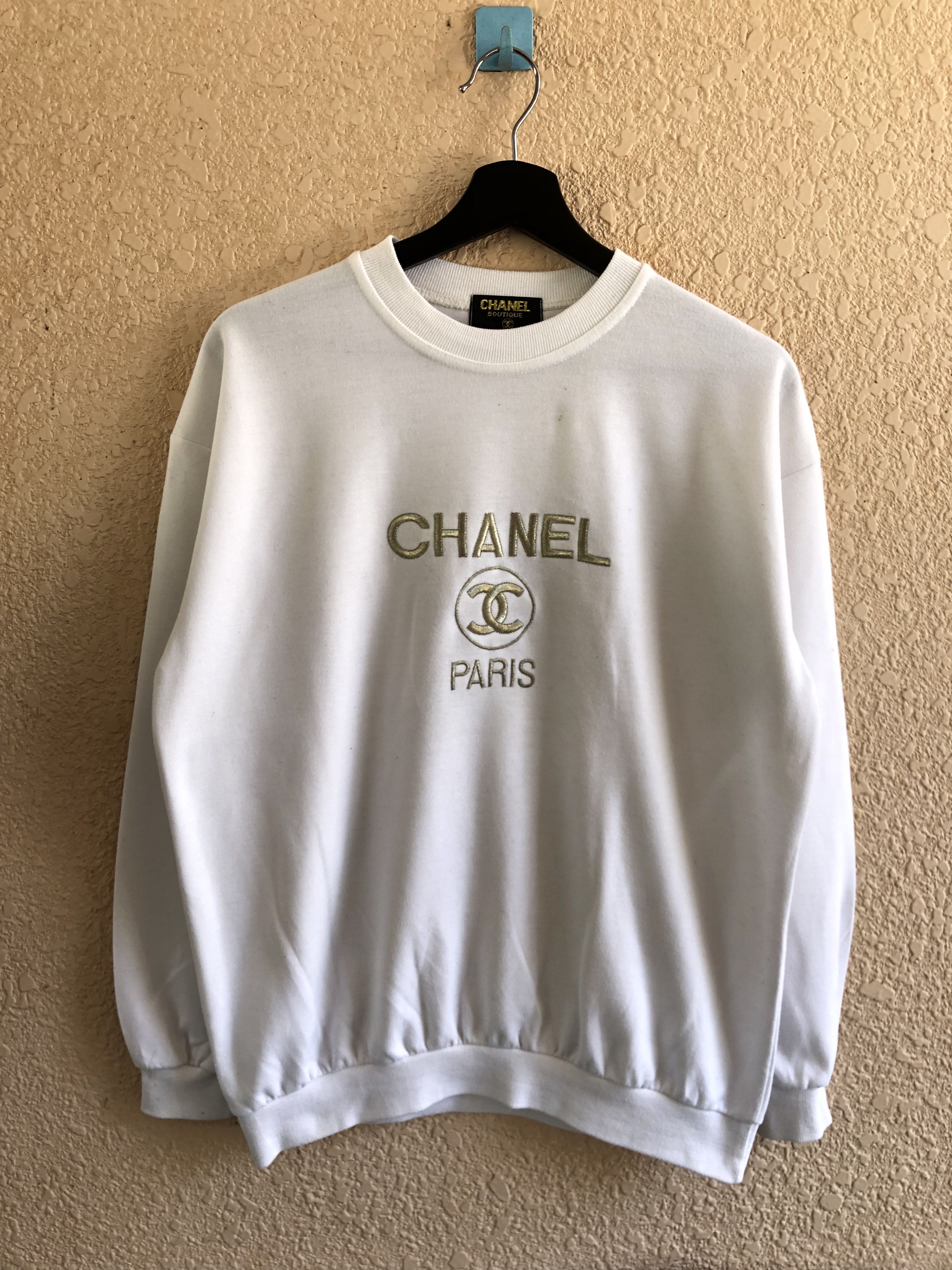 Embroidered chanel crewneck sale