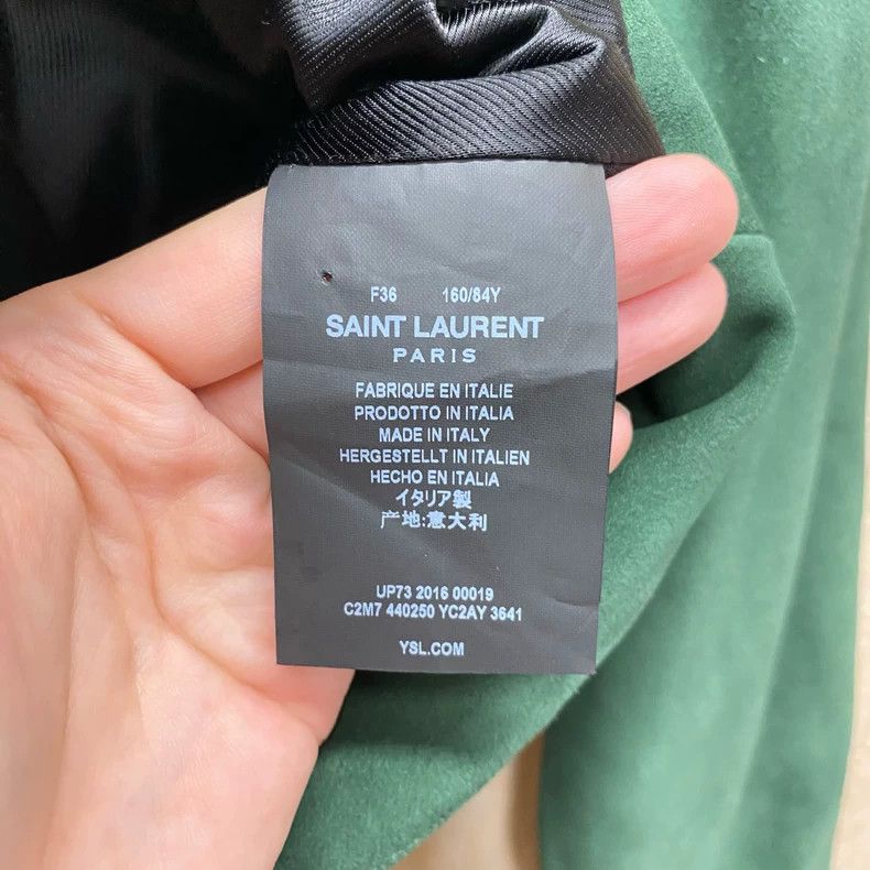 Saint Laurent Paris Saint Laurent Green Suede Short Jacket Size US XS / EU 42 / 0 - 4 Thumbnail