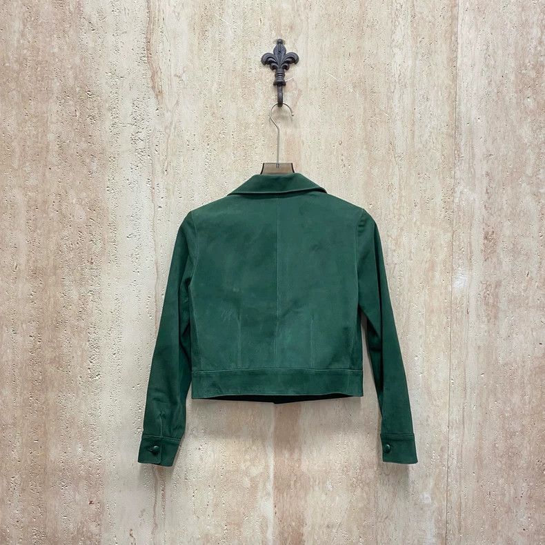 Saint Laurent Paris Saint Laurent Green Suede Short Jacket Size US XS / EU 42 / 0 - 2 Thumbnail