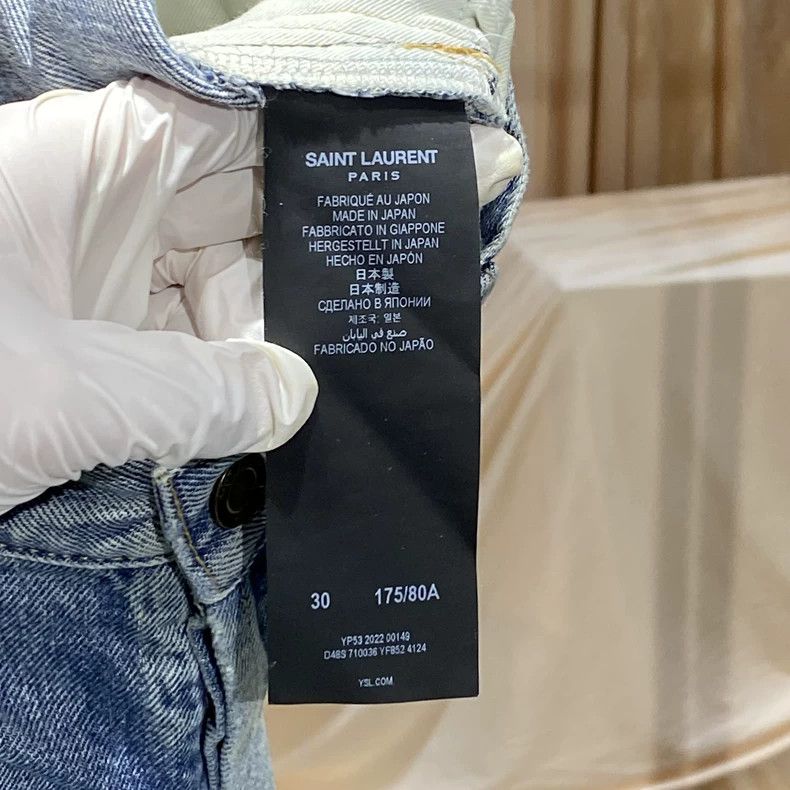 Saint Laurent Paris Saint Laurent 22SS Distressed Denim Jeans Size US 30 / EU 46 - 4 Thumbnail