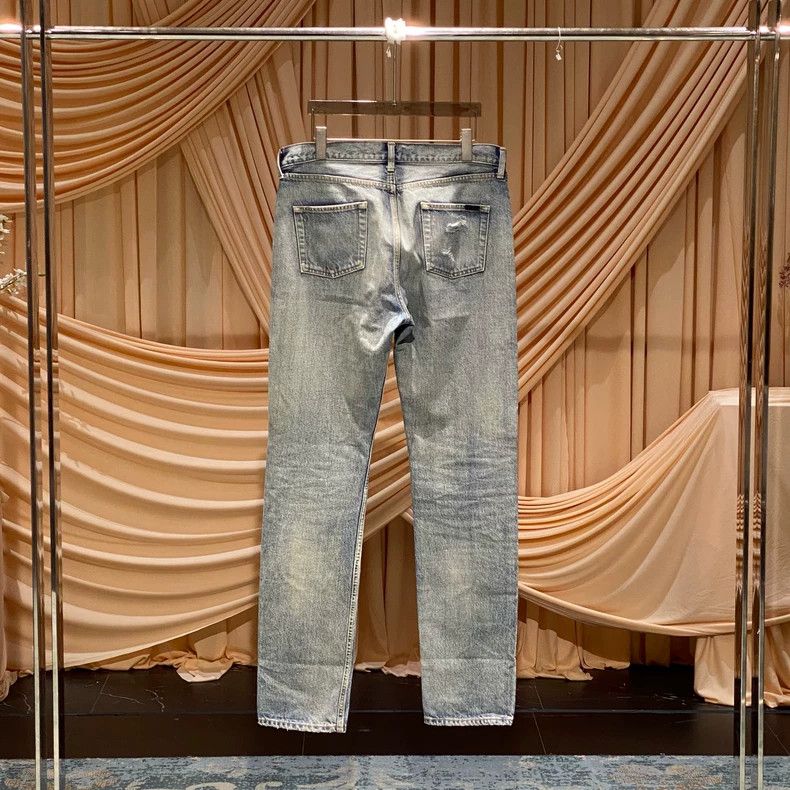 Saint Laurent Paris Saint Laurent 22SS Distressed Denim Jeans Size US 30 / EU 46 - 2 Thumbnail