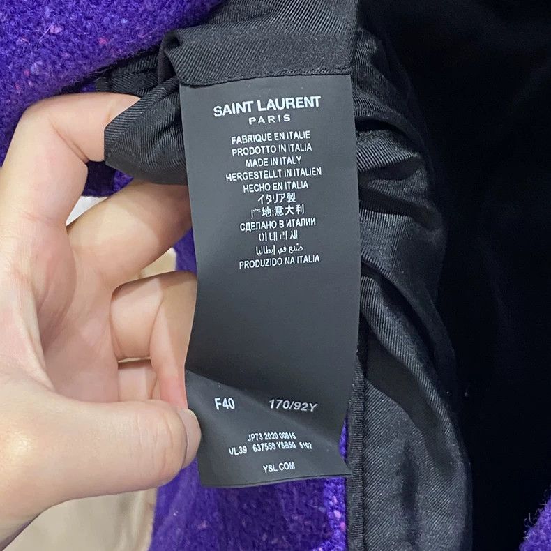 Saint Laurent Paris Saint Laurent Purple Wool Blazer Coat Size US L / EU 52-54 / 3 - 4 Thumbnail