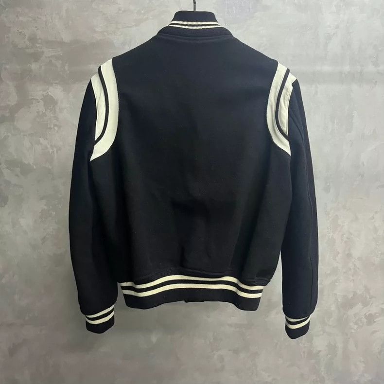 Saint Laurent Paris Saint Laurent Black Stripe Varsity Jacket Size US L / EU 52-54 / 3 - 2 Thumbnail