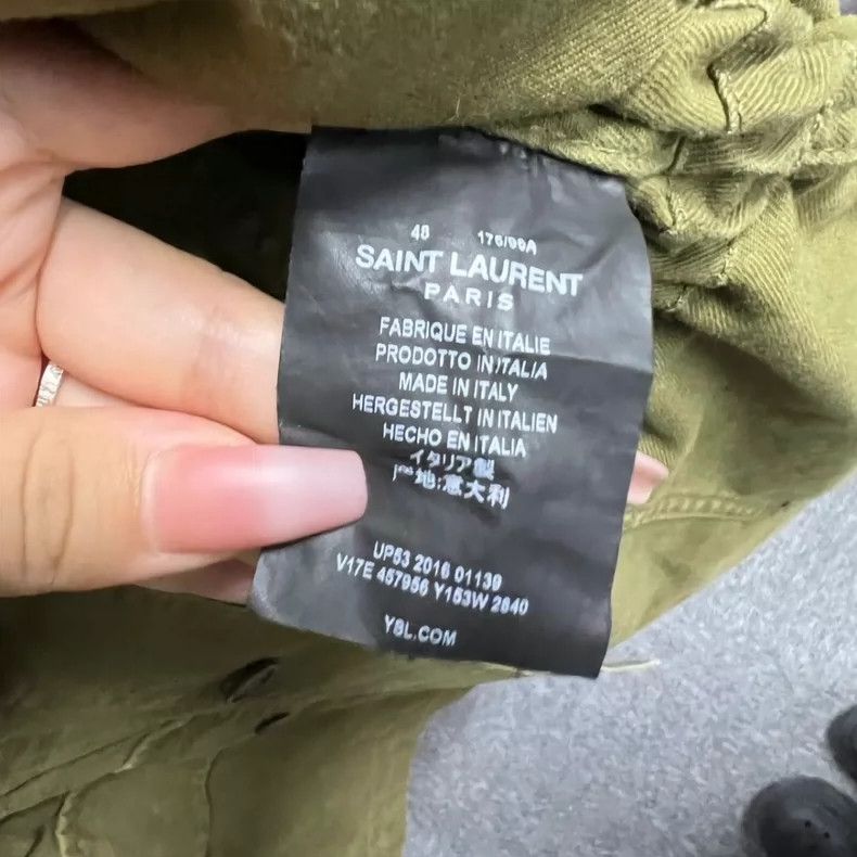 Saint Laurent Paris Saint Laurent Green Shark Print Jacket Size US M / EU 48-50 / 2 - 4 Thumbnail