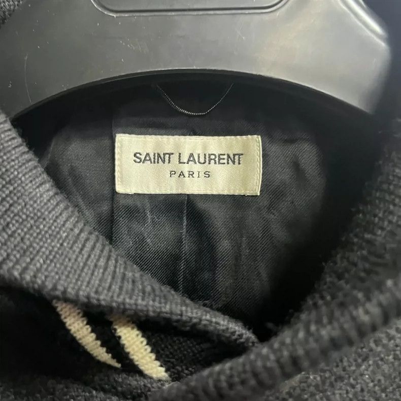Saint Laurent Paris Saint Laurent Black Striped Varsity Jacket Size US M / EU 48-50 / 2 - 3 Thumbnail