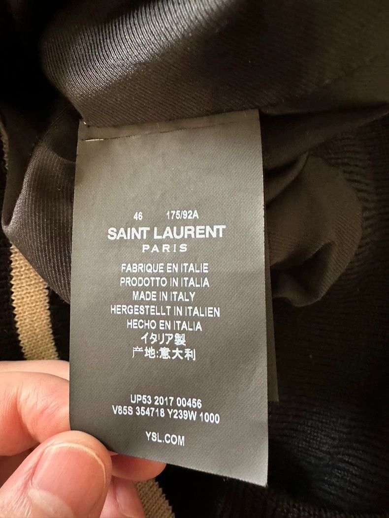 Yves Saint Laurent YSL Classic Black Wool Leather Bomber Jacket Size US M / EU 48-50 / 2 - 4 Thumbnail