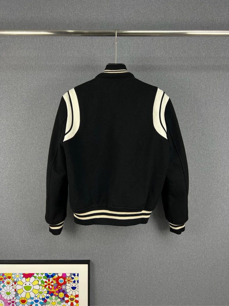 Saint Laurent Paris Saint Laurent Black White Baseball Jacket Size US M / EU 48-50 / 2 - 2 Thumbnail