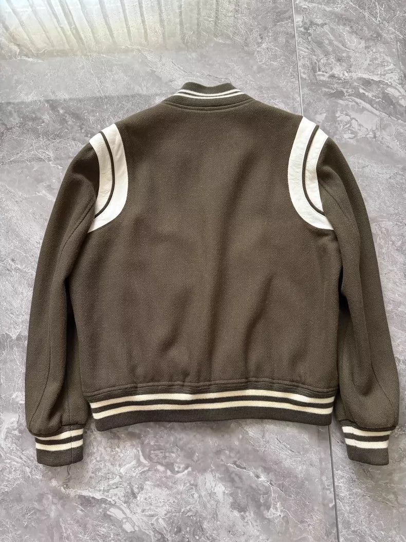 Saint Laurent Paris Saint Laurent Olive Wool Varsity Jacket Size US L / EU 52-54 / 3 - 2 Thumbnail
