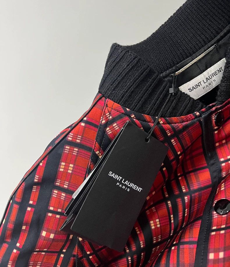 Saint Laurent Paris Saint Laurent Men's Plaid Bomber Jacket Size US M / EU 48-50 / 2 - 5 Thumbnail