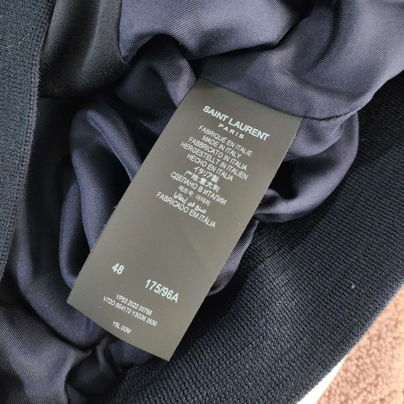 Saint Laurent Paris YSL Men's Multi-color Teddy Jacket Size US S / EU 44-46 / 1 - 5 Thumbnail