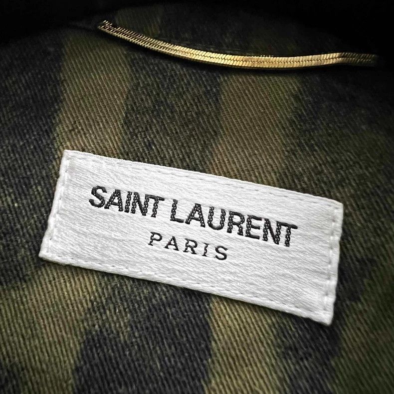 Saint Laurent Paris Saint Laurent Striped Denim Utility Jacket Size US M / EU 48-50 / 2 - 2 Thumbnail