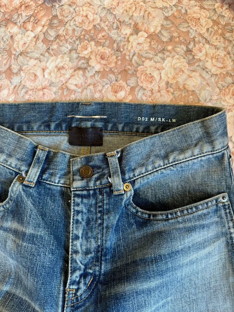 Saint Laurent Paris YSL D02 Distressed Blue Denim Jeans Size US 29 - 4 Thumbnail