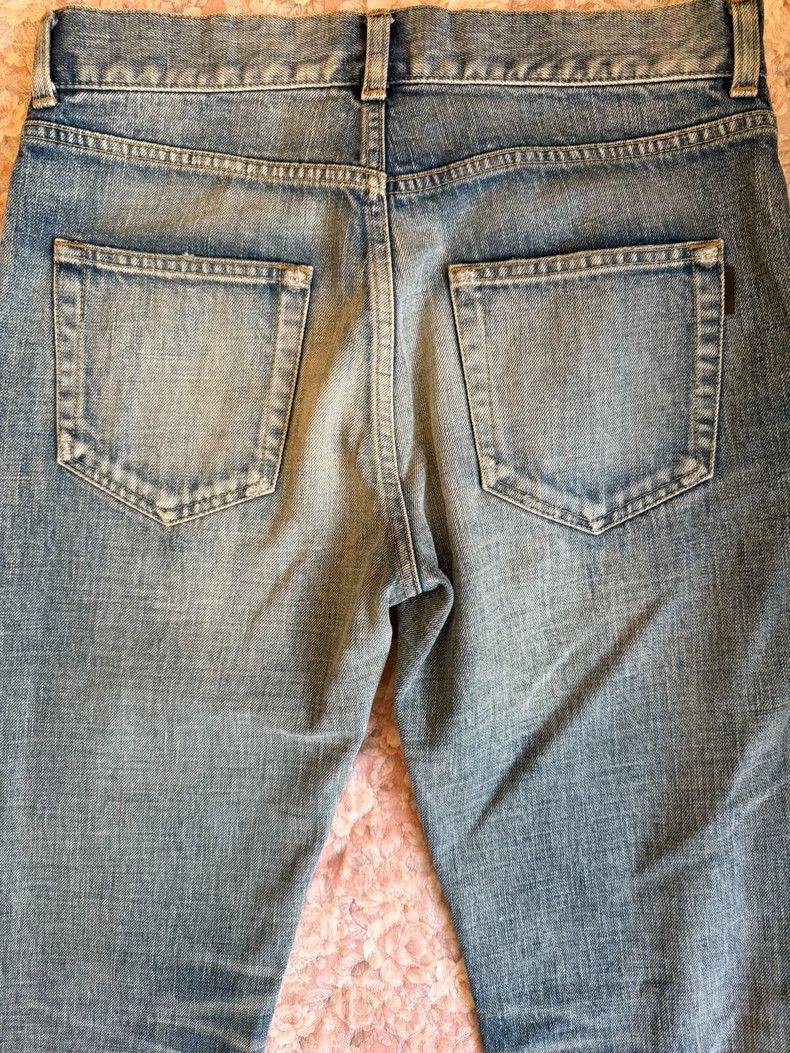 Saint Laurent Paris YSL D02 Distressed Blue Denim Jeans Size US 29 - 5 Thumbnail