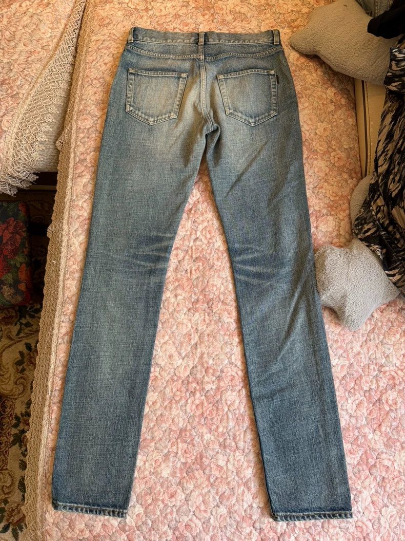 Saint Laurent Paris YSL D02 Distressed Blue Denim Jeans Size US 29 - 3 Thumbnail