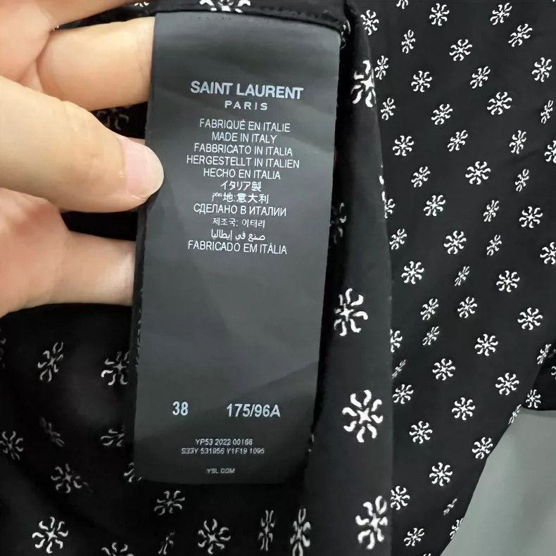 Saint Laurent Paris Saint Laurent Floral Polka Dot Short Sleeve Shirt Size US M / EU 48-50 / 2 - 4 Thumbnail