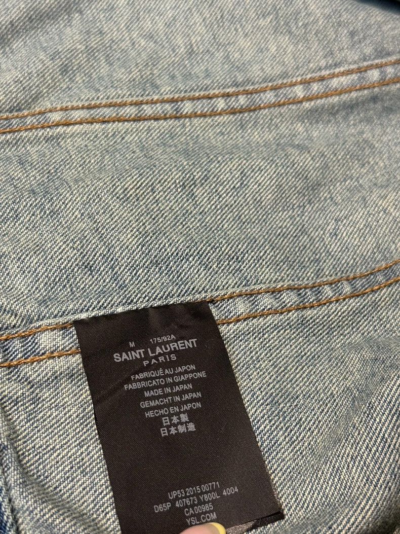 Hedi Slimane YSL SLP Denim Jacket with Palm Badge Size US M / EU 48-50 / 2 - 6 Thumbnail
