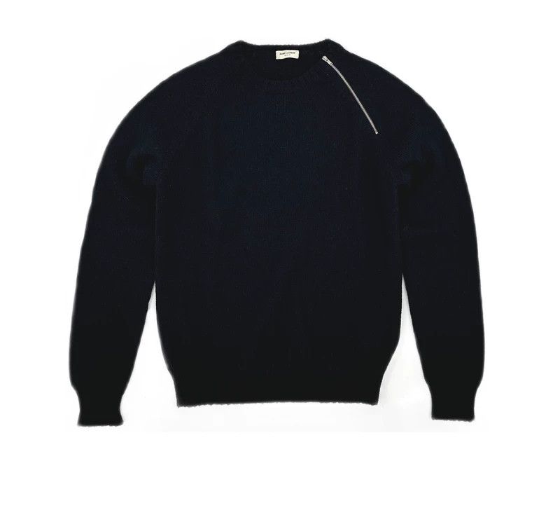 Saint Laurent Paris Saint Laurent Black Wool Zip Sweater Size US L / EU 52-54 / 3 - 2 Thumbnail