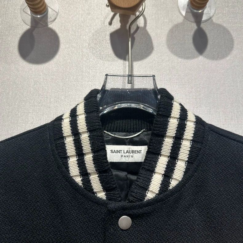 Saint Laurent Paris Saint Laurent SLP Embroidered Baseball Jacket Size US XL / EU 56 / 4 - 5 Thumbnail