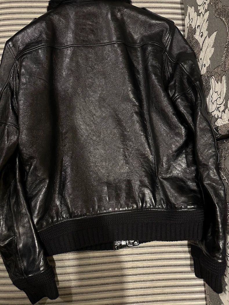 Saint Laurent Paris Saint Laurent Leather Jacket with Fur Collar Size US S / EU 44-46 / 1 - 6 Thumbnail