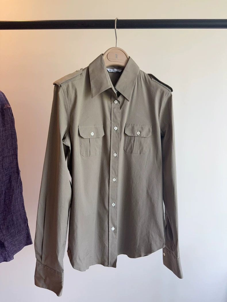 Loro Piana Loro Piana Epaulet Cotton Silk Shirt Size US XL / EU 56 / 4 - 3 Thumbnail