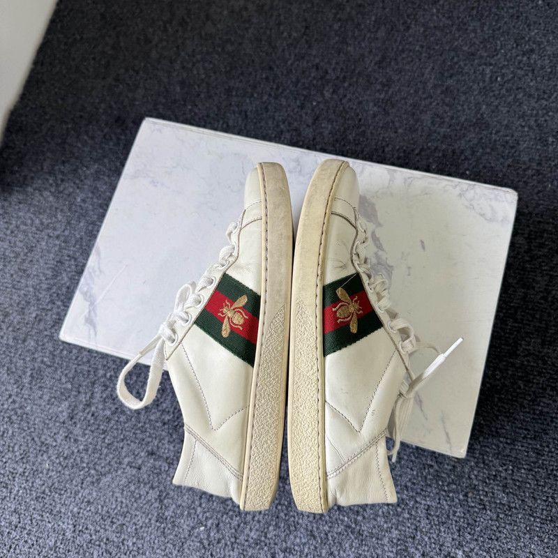 Gucci Gucci Ace Leather Bee Low-Top Sneakers 0079 Size US 5.5 / EU 38 - 7 Thumbnail