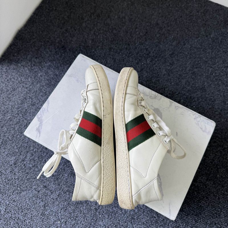 Gucci Gucci Ace Leather Bee Low-Top Sneakers 0079 Size US 5.5 / EU 38 - 8 Thumbnail
