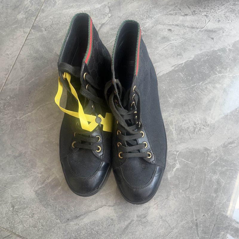 Gucci Gucci High-Top Fashion Sneakers in Black 0079 Size US 5.5 / EU 38 - 2 Thumbnail