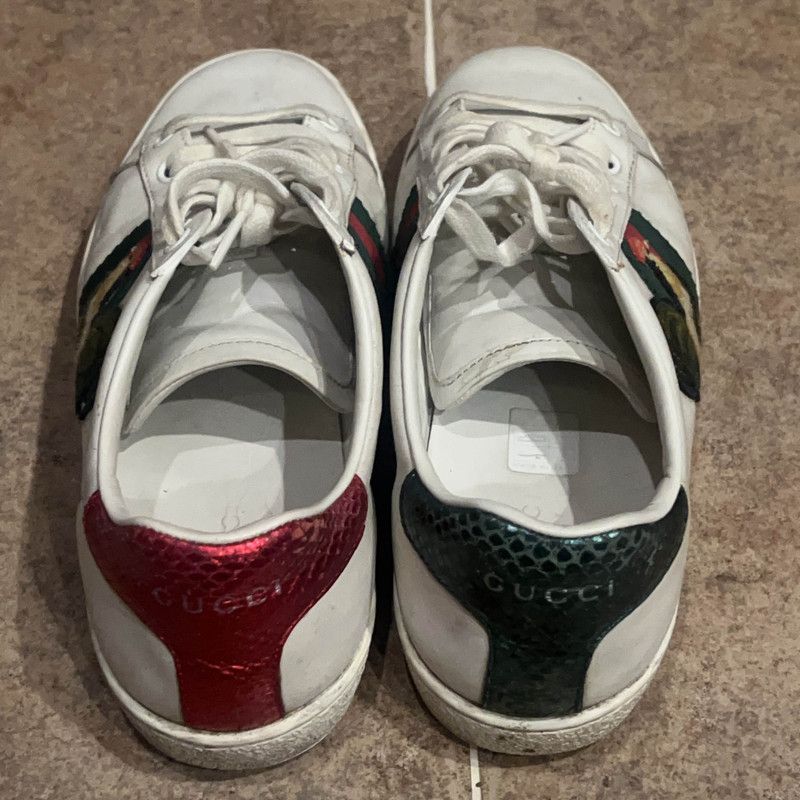 Gucci Gucci Leather Low-Top Sneakers with Embroidery 0079 Size US 5.5 / EU 38 - 3 Thumbnail