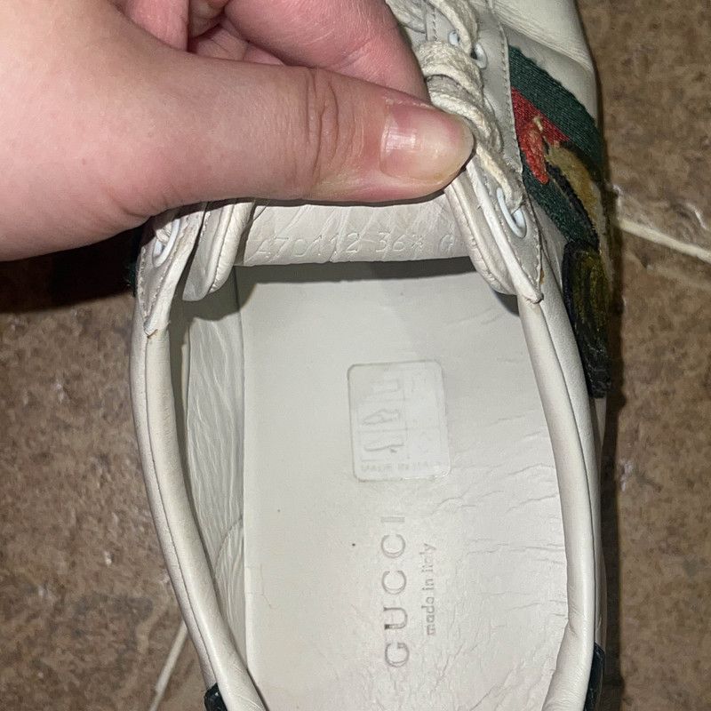Gucci Gucci Leather Low-Top Sneakers with Embroidery 0079 Size US 5.5 / EU 38 - 5 Thumbnail