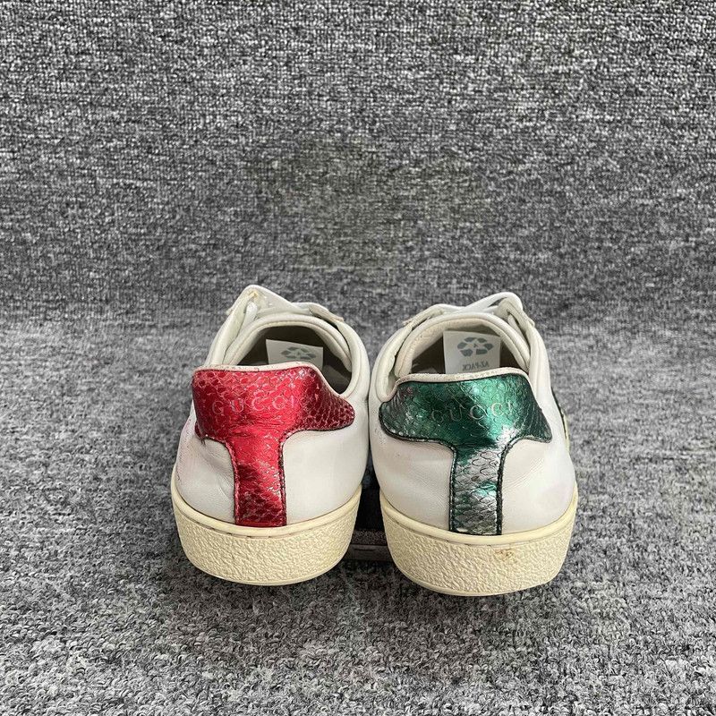 Gucci Gucci Ace White Leather Low-Top Sneakers 0079 Size US 7.5 / EU 40-41 - 3 Thumbnail