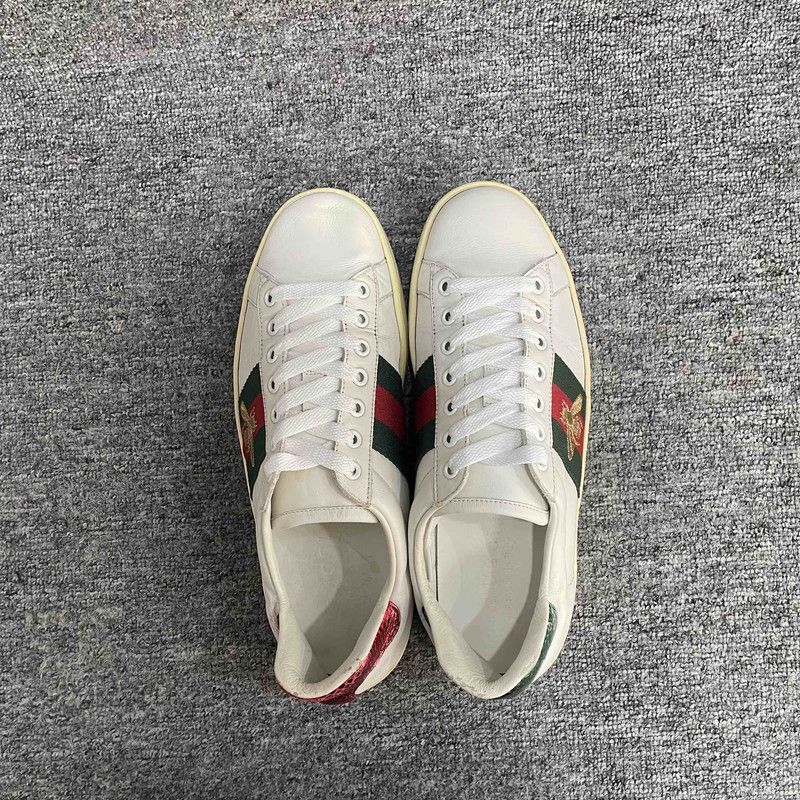Gucci Gucci Ace White Leather Low-Top Sneakers 0079 Size US 7.5 / EU 40-41 - 12 Thumbnail