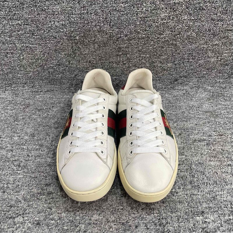 Gucci Gucci Ace White Leather Low-Top Sneakers 0079 Size US 7.5 / EU 40-41 - 2 Thumbnail