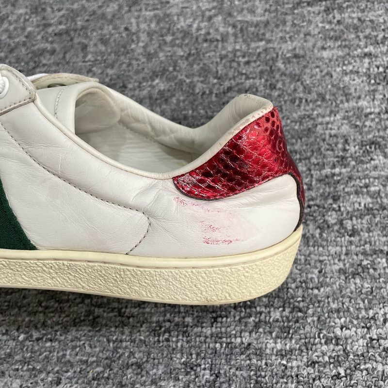 Gucci Gucci Ace White Leather Low-Top Sneakers 0079 Size US 7.5 / EU 40-41 - 9 Thumbnail