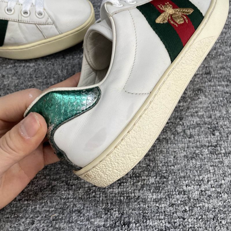 Gucci Gucci Ace White Leather Low-Top Sneakers 0079 Size US 7.5 / EU 40-41 - 7 Thumbnail