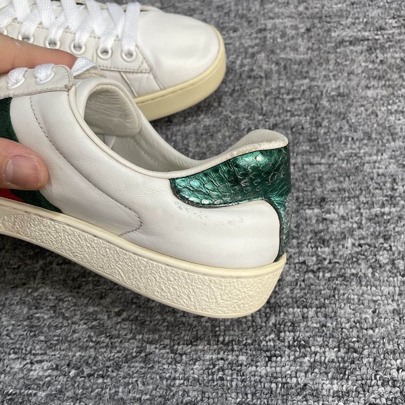 Gucci Gucci Ace White Leather Low-Top Sneakers 0079 Size US 7.5 / EU 40-41 - 6 Thumbnail