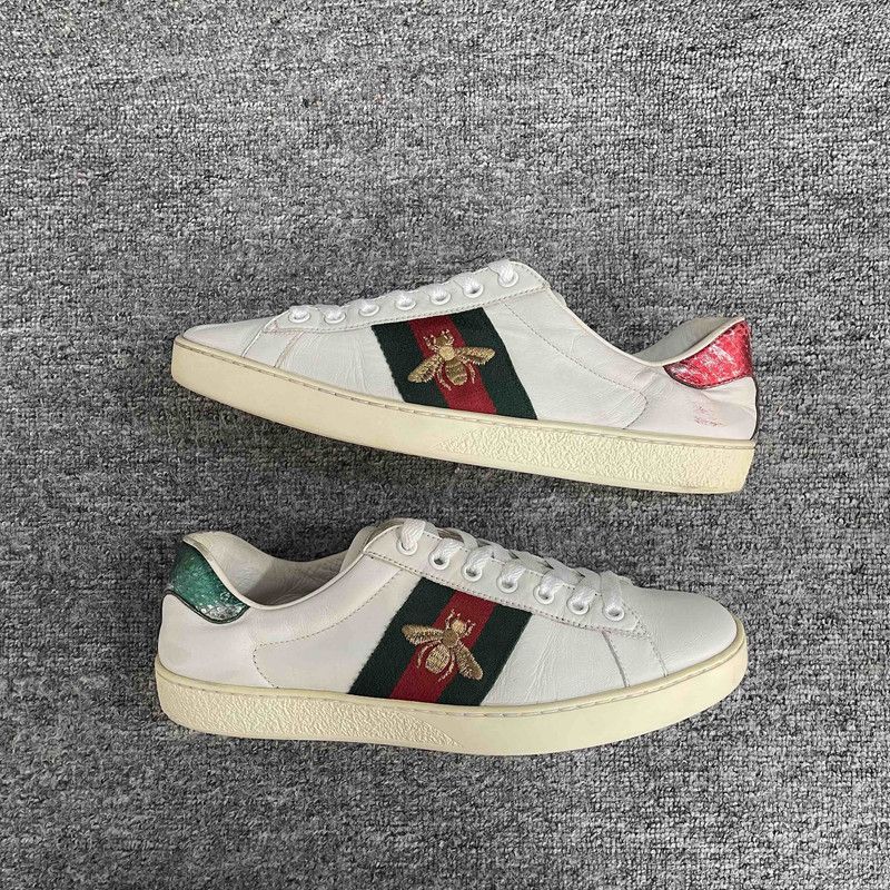 Gucci Gucci Ace White Leather Low-Top Sneakers 0079 Size US 7.5 / EU 40-41 - 10 Thumbnail