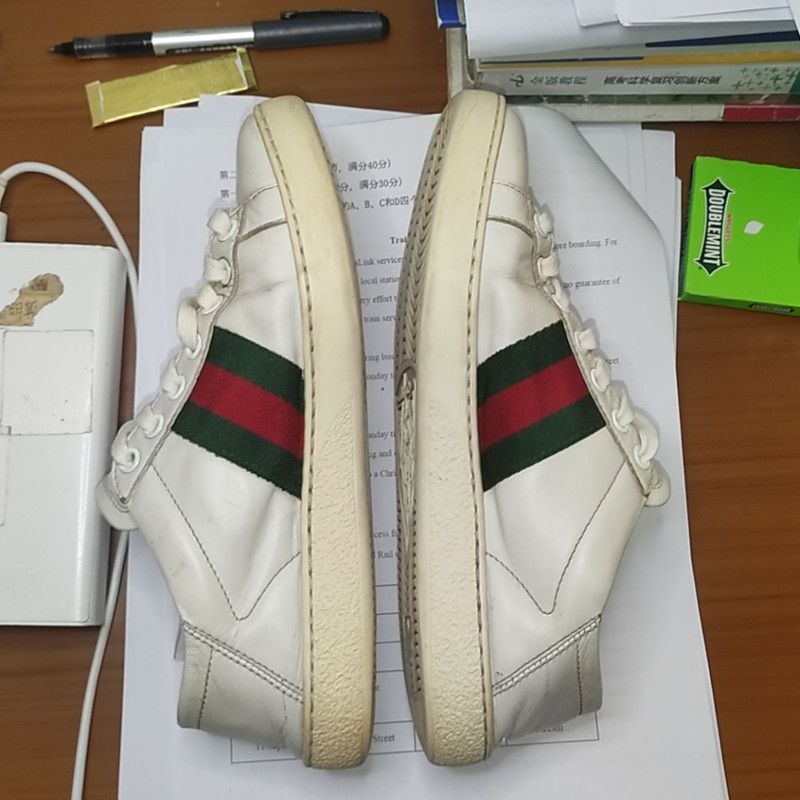 Gucci Gucci Ace Leather Bee Casual Sneakers 0079 Size US 5 / EU 37 - 9 Thumbnail