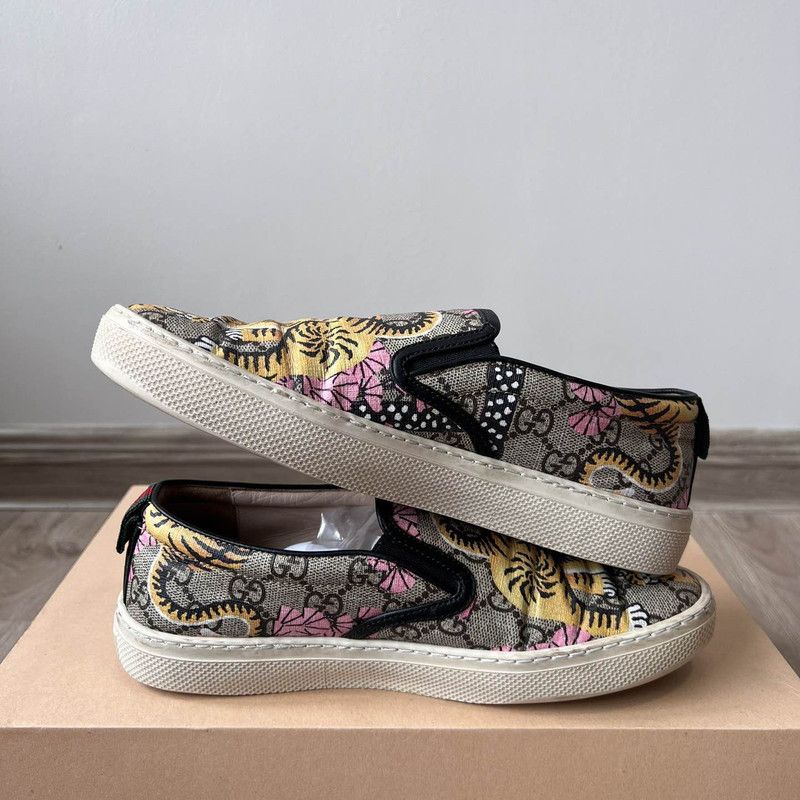 Gucci Gucci Floral Slip-On Sneakers with Tiger Motif 0079 Size US 6.5 / EU 39-40 - 8 Thumbnail